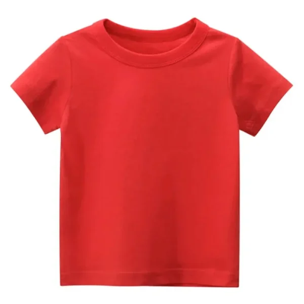 Cherry Red Kids Plain T Shirt