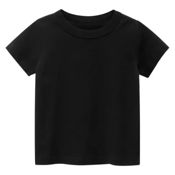 jet Black Kids Plain T Shirt