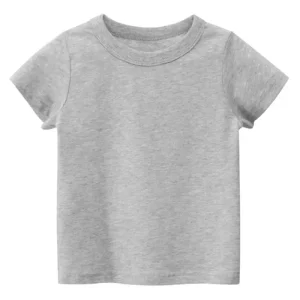 Light Grey-Mal Kids Plain T Shirt