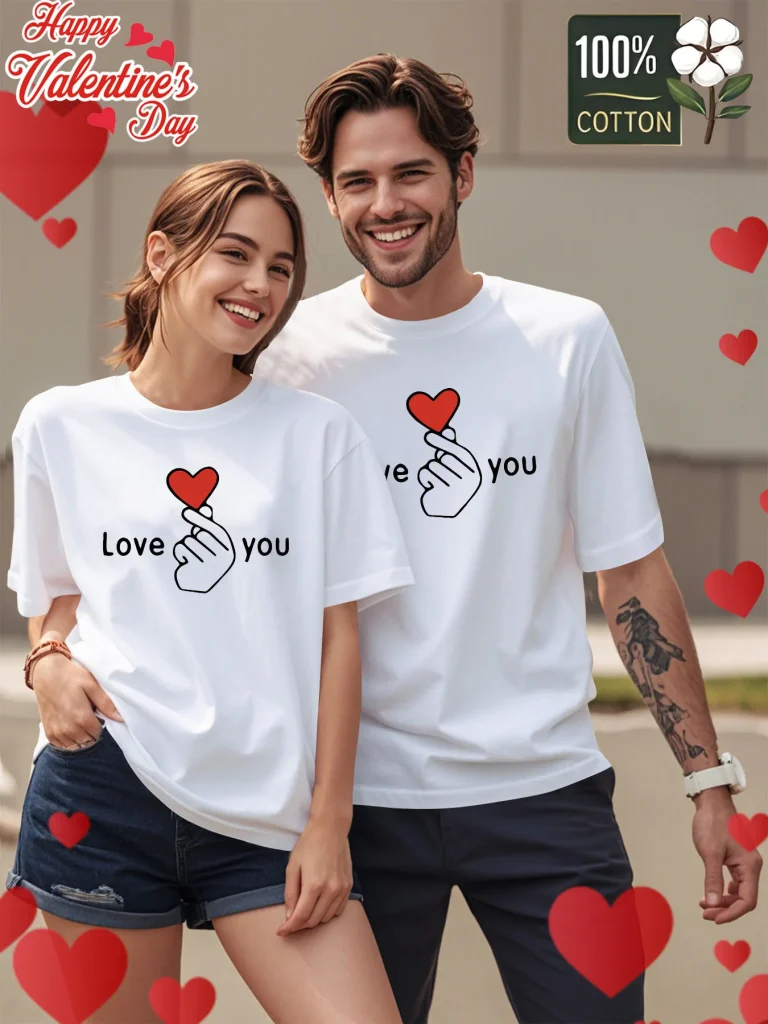 Love You Couple T Shirt White