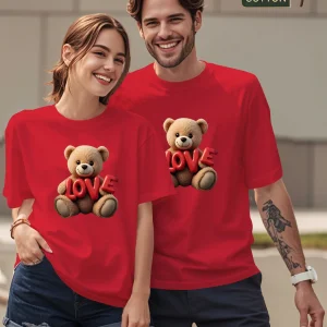 Bear Love Couple t-shirt Red