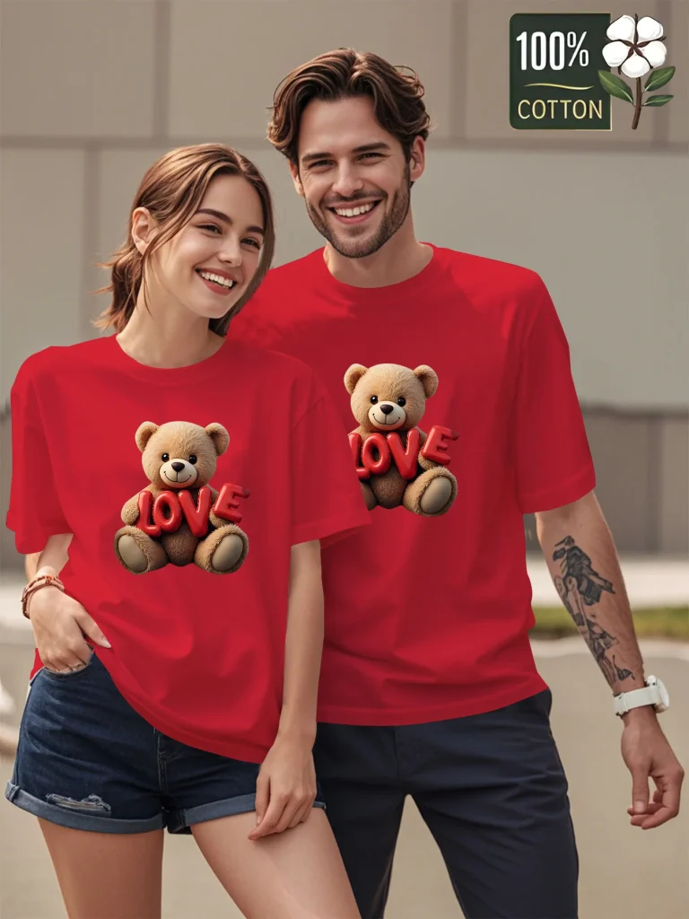 Bear Love Couple t-shirt Red