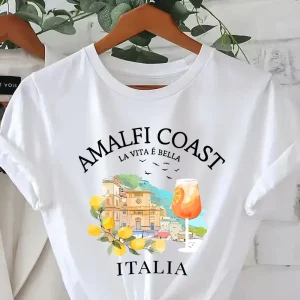 Amalfi Coast Parinted t shirt Hiruapparel.com