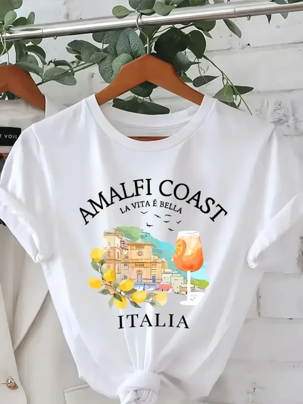 Amalfi Coast Parinted t shirt Hiruapparel.com