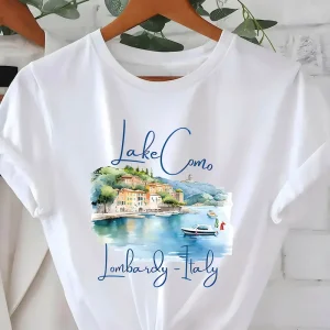 Lake Como Casual Printed T-Shirt