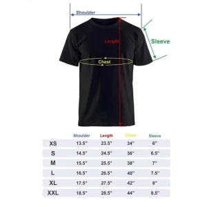 Hiru Apparel Size chart