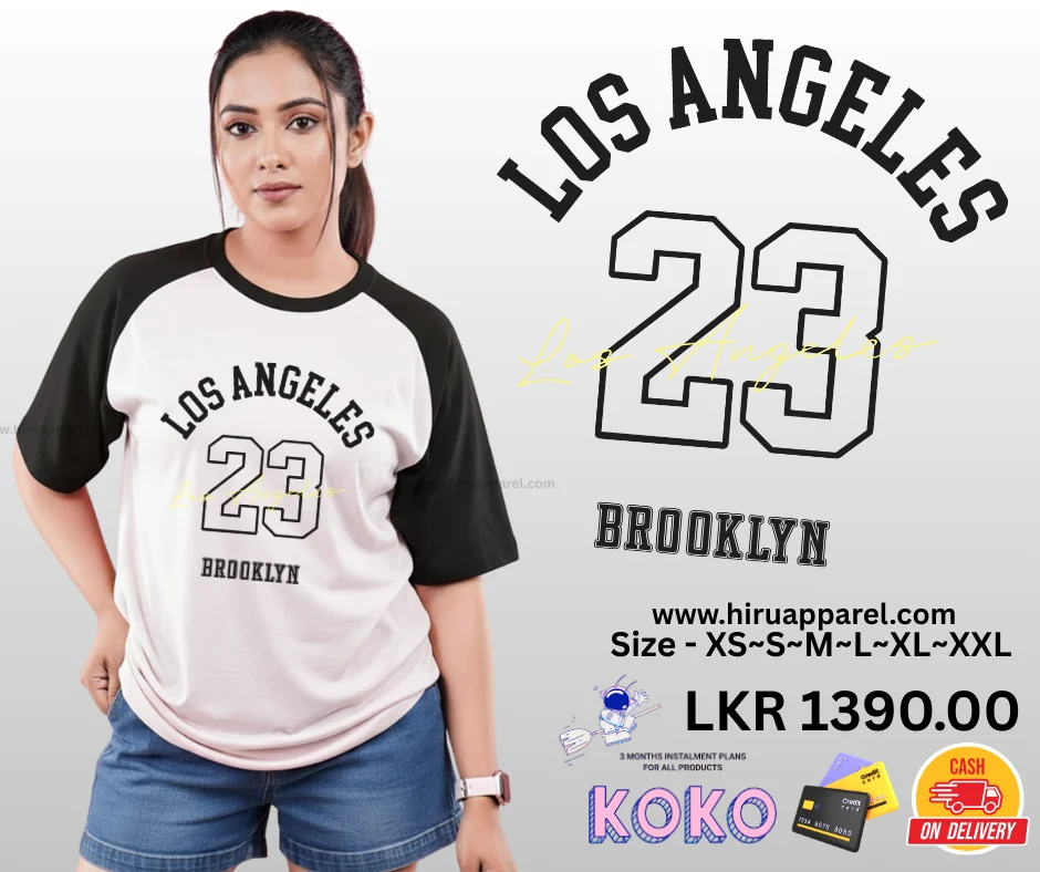 23 PRINTED RAGLAN SLEEVE T SHIRT