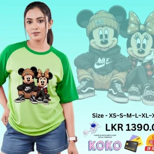 CARTOON PRINTED RAGLAN SLEEVE T SHIRT