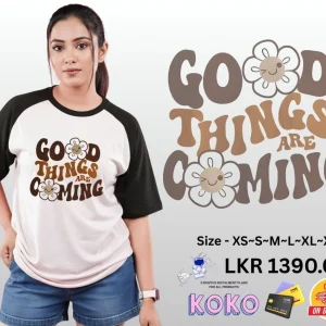 GOOD THINGS PRINTED RAGLAN SLEEVE T SHIRT