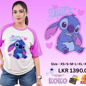 BLUE STITCH PRINTED RAGLAN SLEEVE T SHIRT