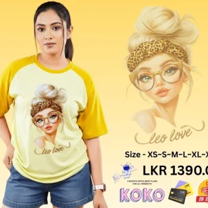 THE GIRL PRINTED RAGLAN SLEEVE T SHIRT