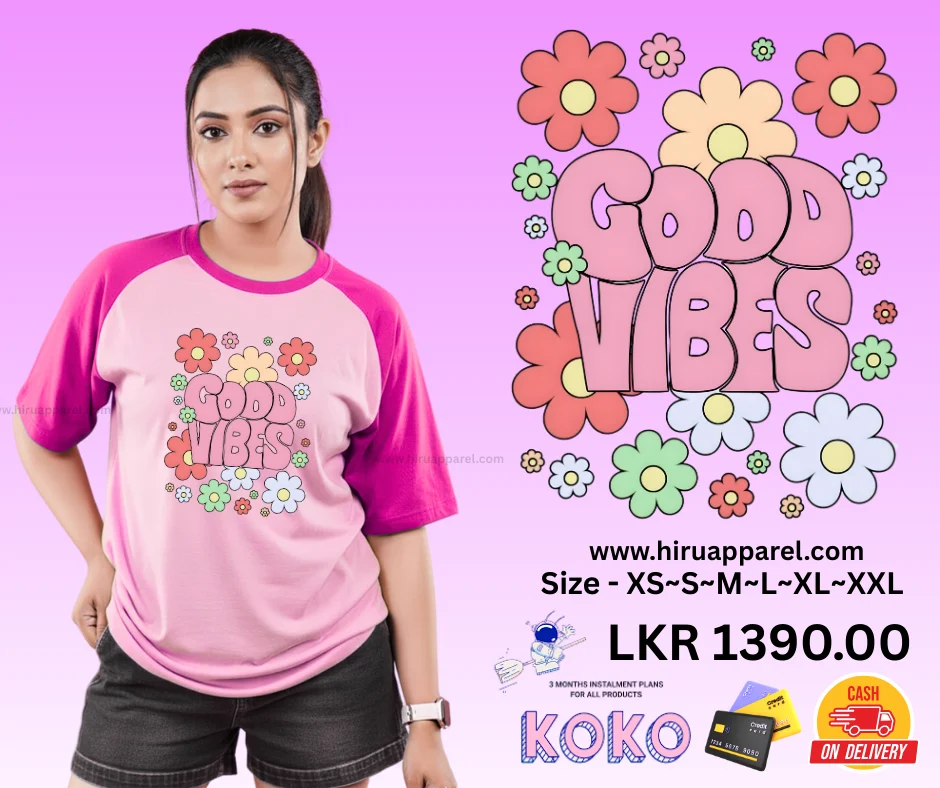 good vibs PRINTED RAGLAN SLEEVE printed T SHIRT